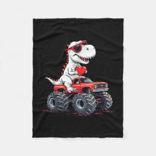 Valentinstag Dinosaur Monster LKW mit Herz B Fleecedecke