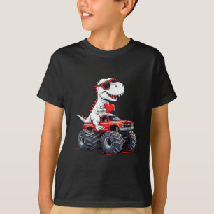 Valentinstag Dinosaur Monster LKW mit Herz B T-Shirt