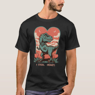 Valentinstag Dinosaurier I Steal Hearts T Rex T-Shirt