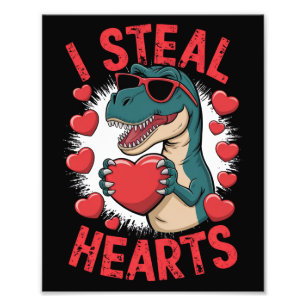 Valentinstag Dinosaurier Ich stehle Herzen Liebe T Fotodruck