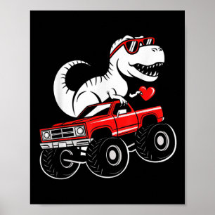Valentinstag Dinosaurier Monster Lkw Jungs Kinder Poster