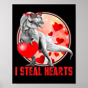 Valentinstag Dinosaurier T Rex Ich stehle Herzen L Poster