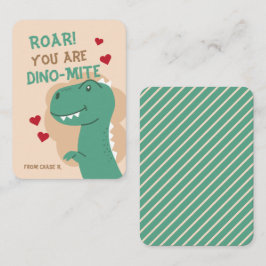 Valentinstag-Dinosaurierkarte im Klassenzimmer Mitteilungskarte