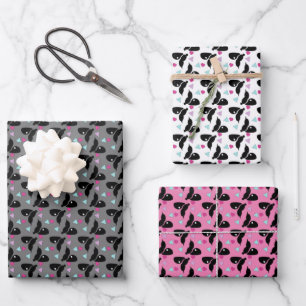 Valentinstag Ditsy Biene Geometrische Konfetti Geschenkpapier Set