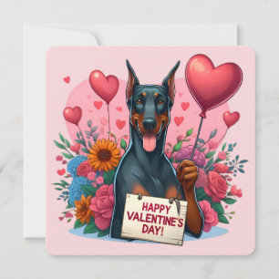 Valentinstag - Doberman 1 - Karte