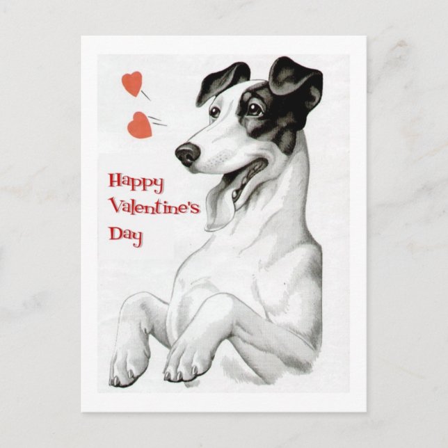 Valentinstag Dog Feiertagspostkarte (Vorderseite)