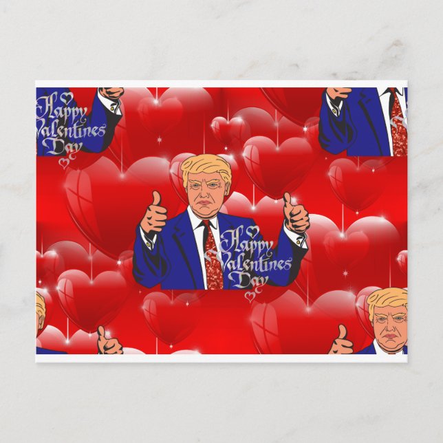 Valentinstag Donald Trump Feiertagspostkarte (Vorderseite)