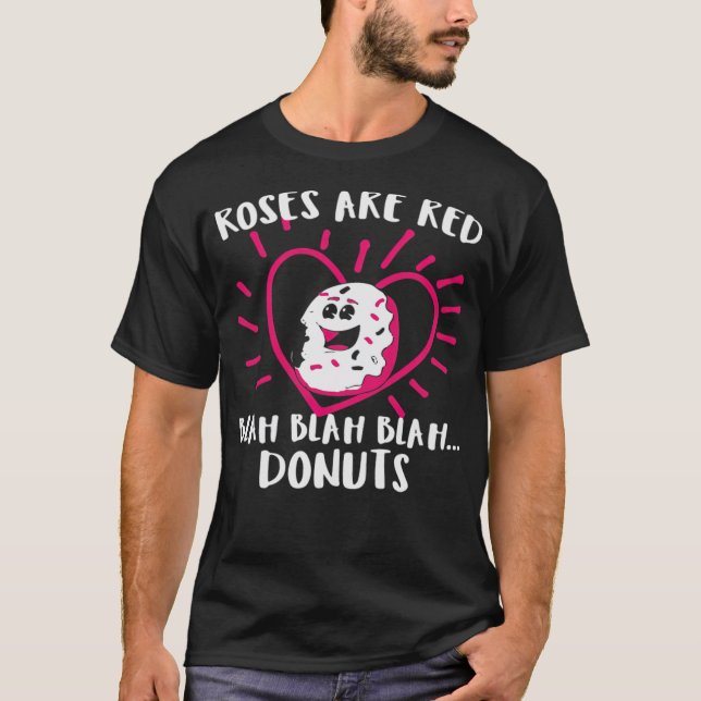 Valentinstag Donuts Rose Geburtstag der Tiere T-Shirt (Vorderseite)