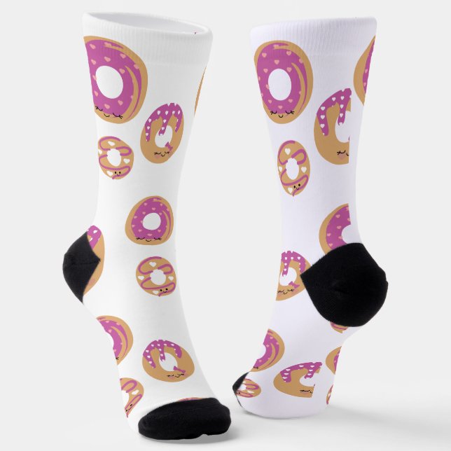 Valentinstag Donuts Snack Socken (Gewinkelt)