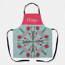 Valentinstag Doodle Hearts Blumenbeere Minze Rosa