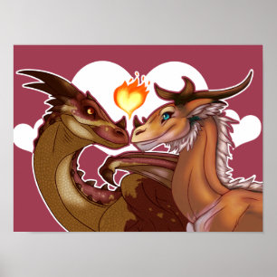 Valentinstag Drachen Poster