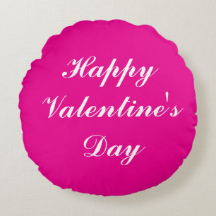 Valentinstag Drehbuch Romantisches Hot Pink Niedli Rundes Kissen