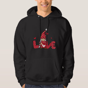 Valentinstag Drei Gnomen Holding Herz Leopard Hoodie