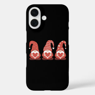 Valentinstag Drei niedliche Gnome halten Herz iPhone 16 Hülle