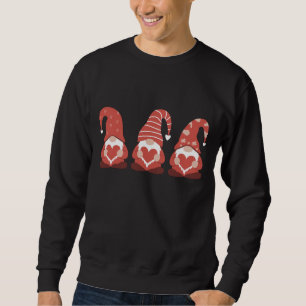 Valentinstag Drei niedliche Gnome halten Herz Sweatshirt
