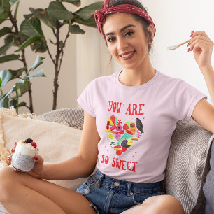 Valentinstag Du bist so süß Zuckerherz T-Shirt