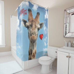 Valentinstag Duschvorhang Giraffe