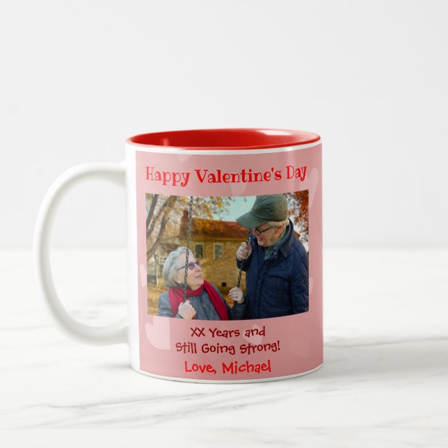 Valentinstag Ehefrau Girlfriend Niedlich Couple Fo Zweifarbige Tasse (Links)