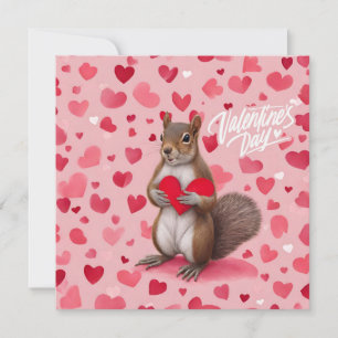 Valentinstag-Eichhörnchen mit Herzen  Feiertagskarte