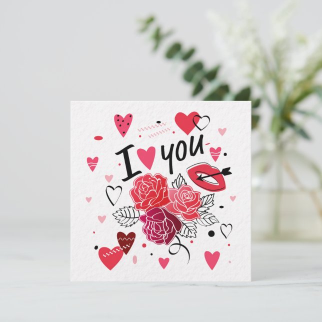 Valentinstag Einladung (Stehend Vorderseite)