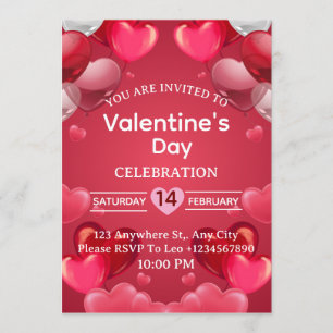 Valentinstag-Einladungskarte Einladung
