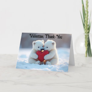 Valentinstag-Eisbärjunge Grußkarte Karte