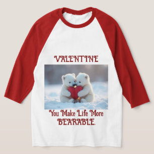 Valentinstag-Eisbärjungen-T-Shirt T-Shirt