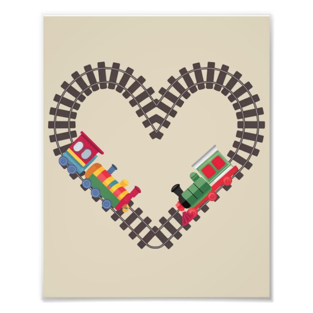 Valentinstag Eisenbahn Herz Fotodruck (Vorne)