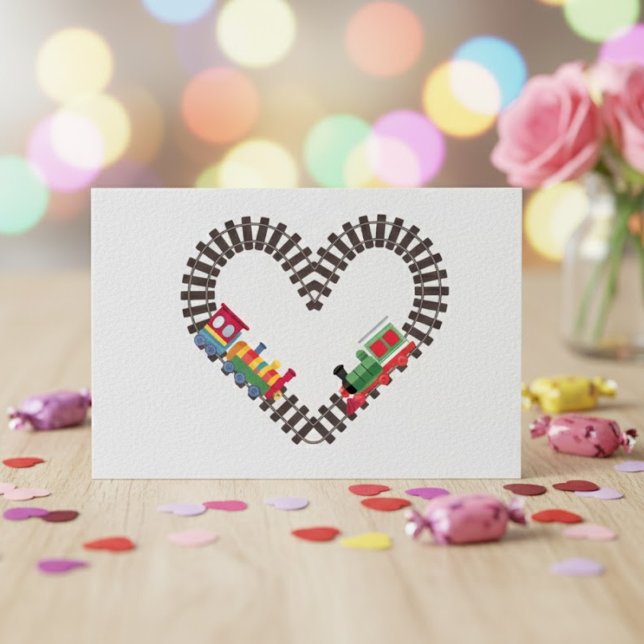 Valentinstag Eisenbahn Herz Postkarte (Von Creator hochgeladen)