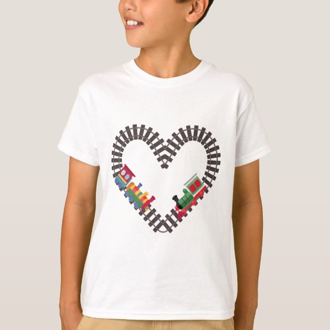 Valentinstag Eisenbahn Herz T-Shirt (Vorderseite)
