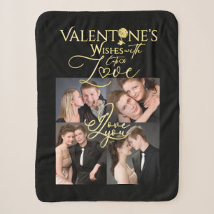 Valentinstag Elegante Gold-Foto-Collage Sherpadecke
