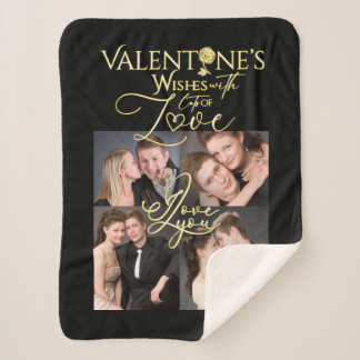 Valentinstag Elegante Gold-Foto-Collage  Sherpadecke