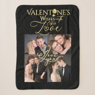 Valentinstag Elegante Gold Foto-Collage Sherpadecke