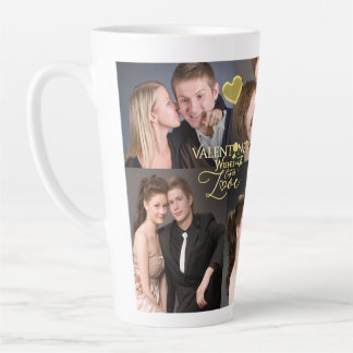 Valentinstag Elegante Gold-Fotocollage  Milchtasse