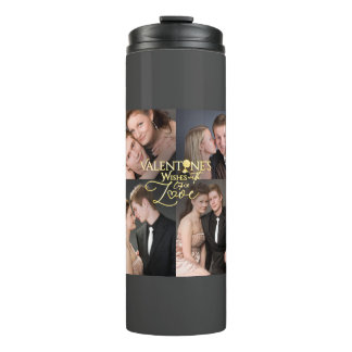 Valentinstag Elegante Gold-Fotocollage  Thermosbecher
