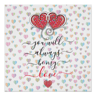 Valentinstag Elegantes Design mit ineinander versc Poster