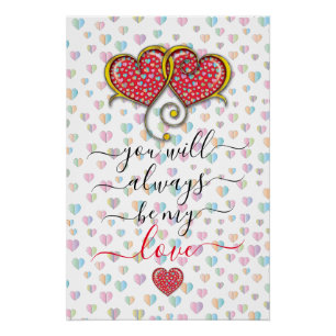 Valentinstag Elegantes Design mit ineinander versc Poster