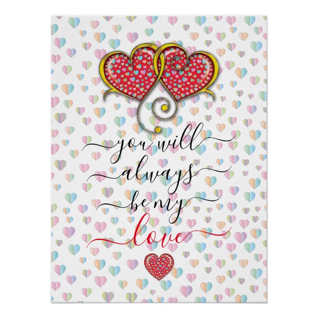 Valentinstag Elegantes Design mit ineinander versc Poster (Vorderseite)