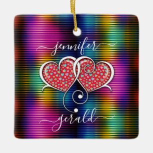 Valentinstag Elegantes ineinander verschlungenes H Keramikornament