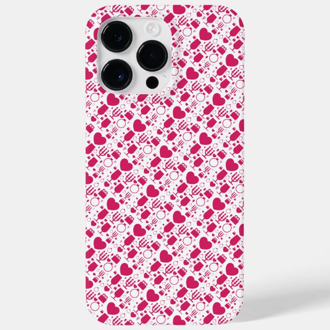 Valentinstag-Elemente Muster Case-Mate iPhone Hülle (Rückseite)