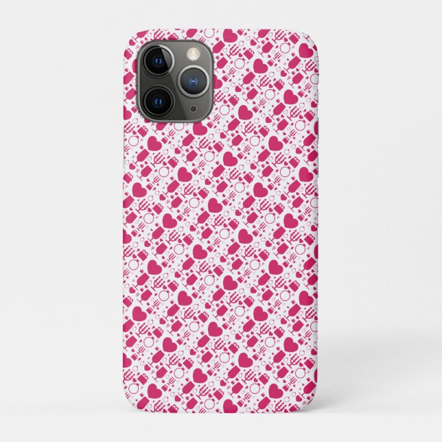 Valentinstag-Elemente Muster Case-Mate iPhone Hülle (Rückseite)
