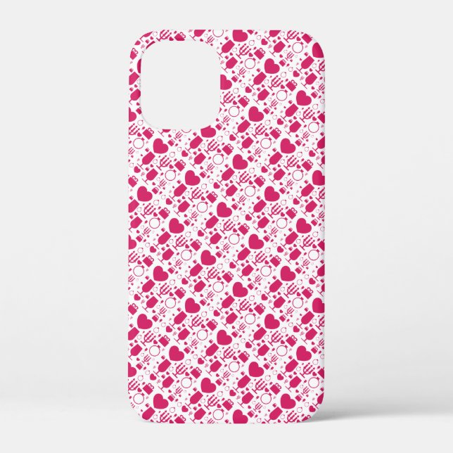 Valentinstag-Elemente Muster Case-Mate iPhone Hülle (Rückseite)