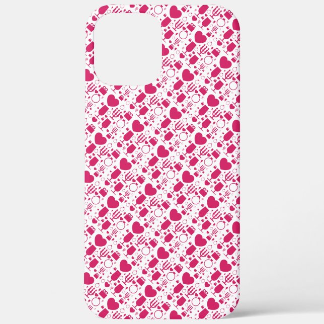 Valentinstag-Elemente Muster Case-Mate iPhone Hülle (Rückseite)