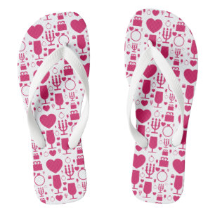 Valentinstag-Elemente Muster Flip Flops
