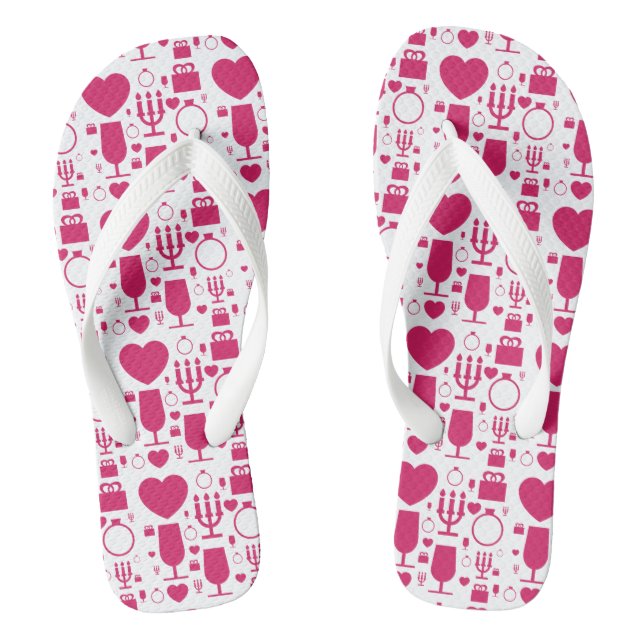 Valentinstag-Elemente Muster Flip Flops (Fußbett)