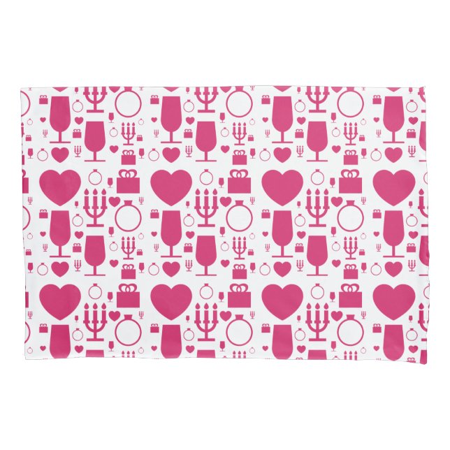 Valentinstag-Elemente Muster Kissenbezug (Vorderseite-Links)