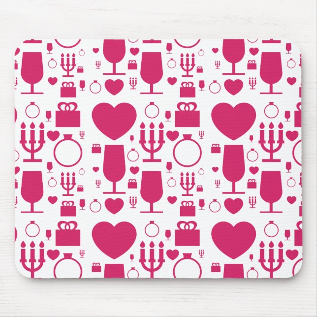 Valentinstag-Elemente Muster Mousepad (Vorne)