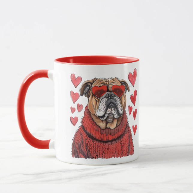 Valentinstag English Bulldog Tasse (Links)
