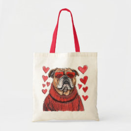 Valentinstag English Bulldog Tragetasche