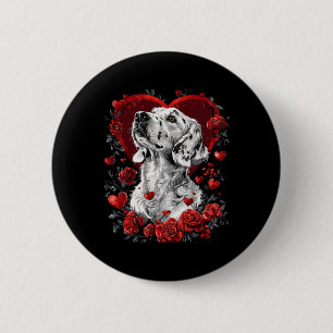 Valentinstag English Setter Hund Button